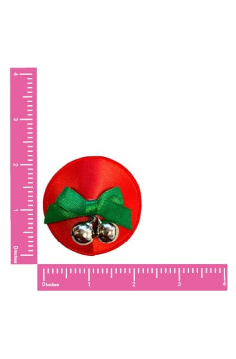 Jingle bell pasty measured against a ruler, about 2.2 inches across