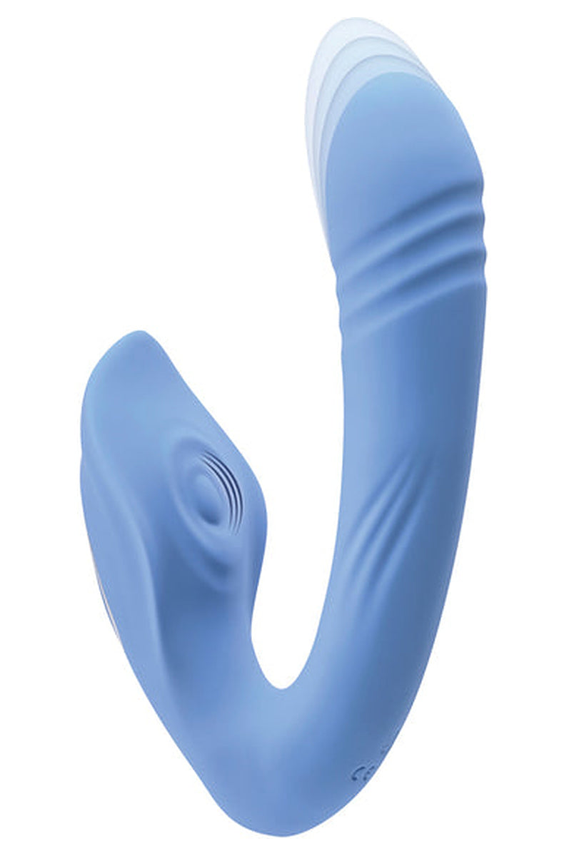 Diagram of the Tap and Thrust showing the shaft thrusting motion and the pulsing center spot on the wing.