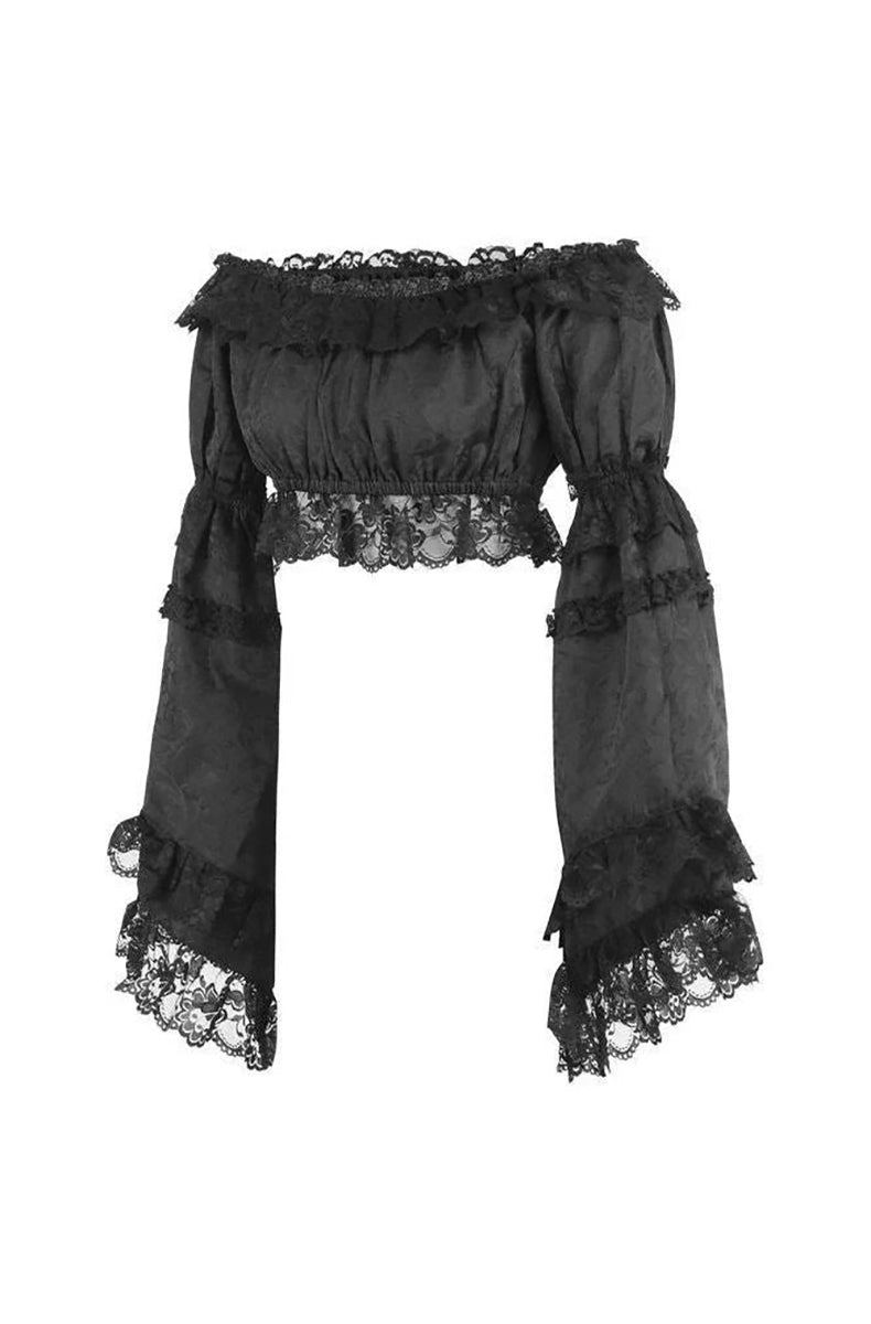 Black flare sleeve peasant top perfect for casual date night outfit