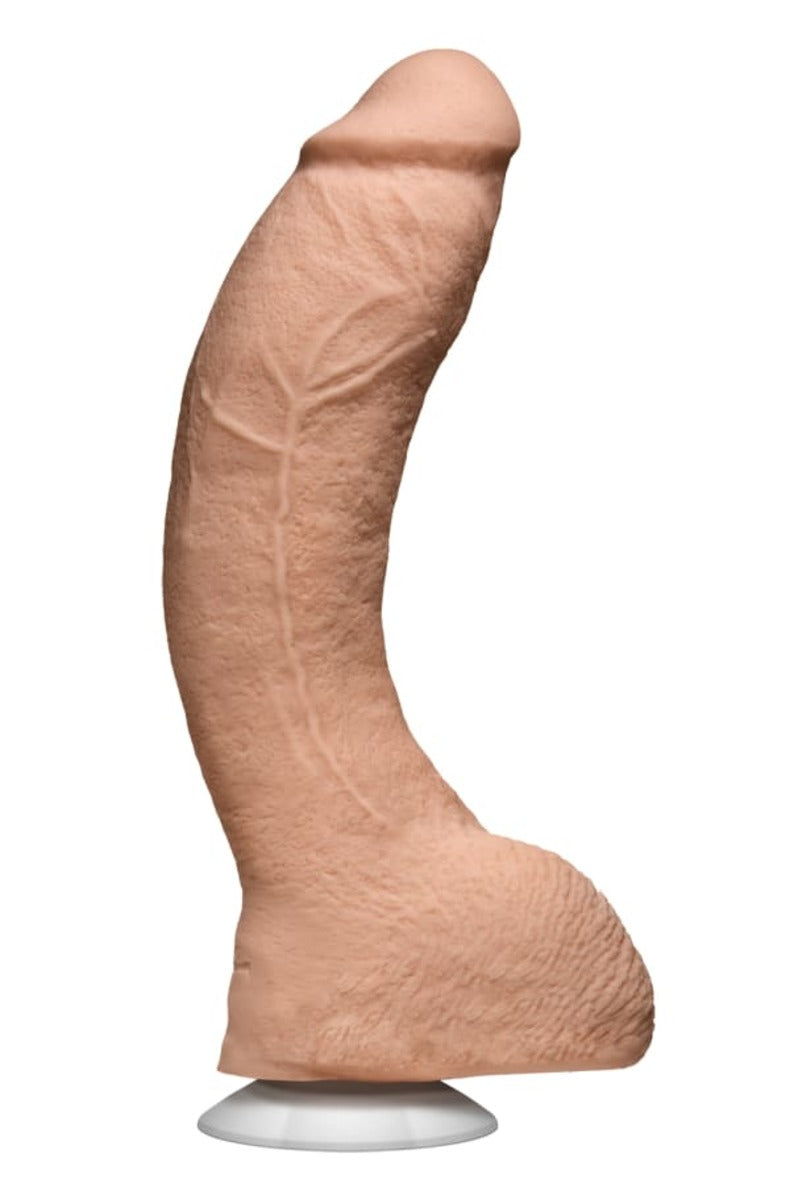 Jeff Stryker ULTRASKYN realistic dildo, side view showing curved shaft