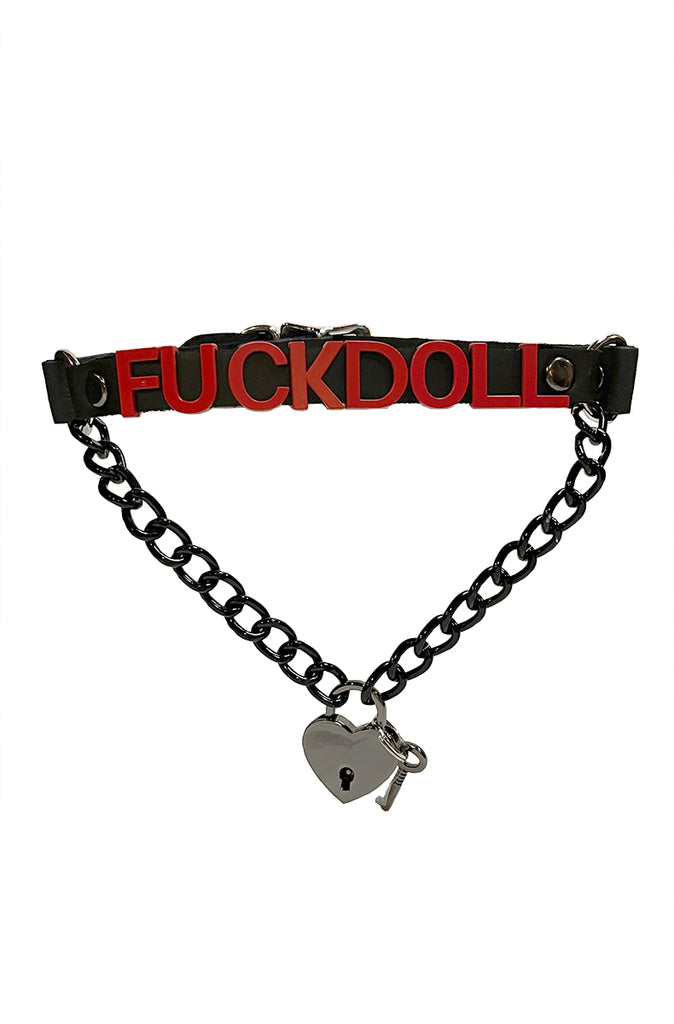 Fuckdoll Heart Lock Collar with Chain & Key | TWU Fuckdoll Heart Lock Collar with Chain & Key | TWU