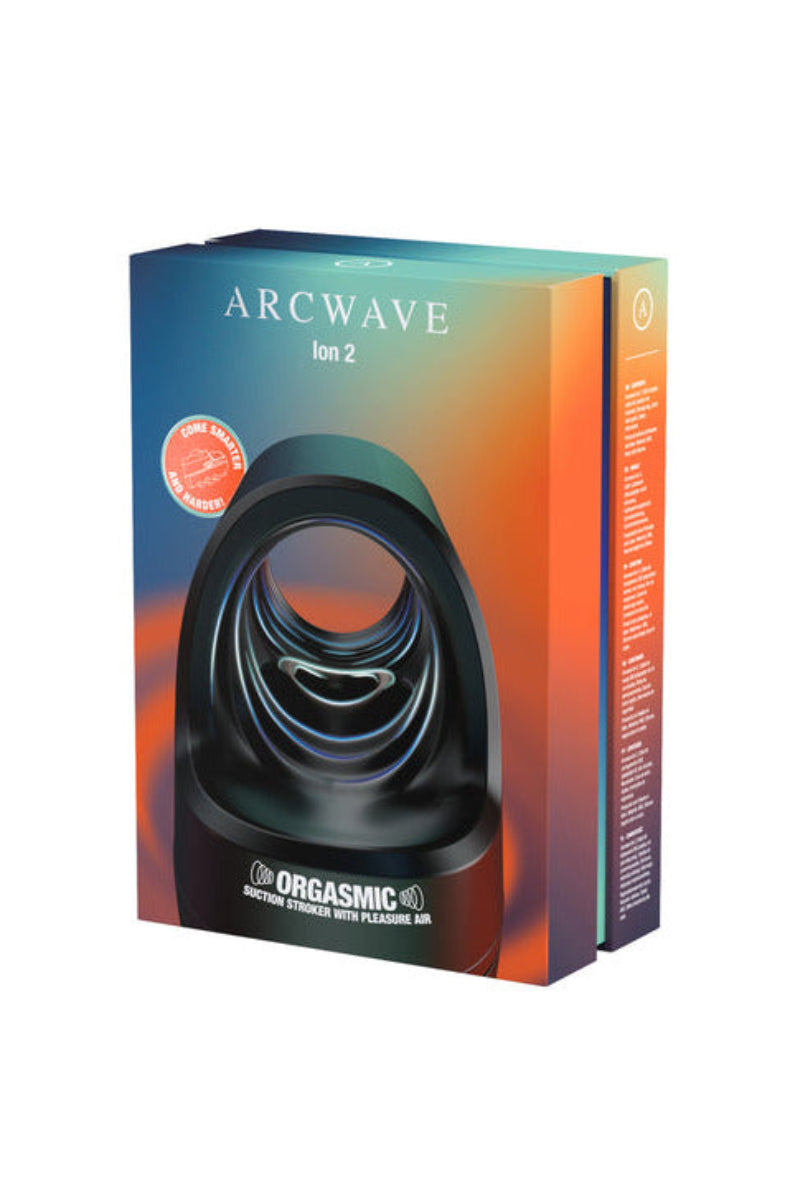 Arcwave Ion 2 retail box labeled Orgasmic Suction Stroker with Pleasure Air