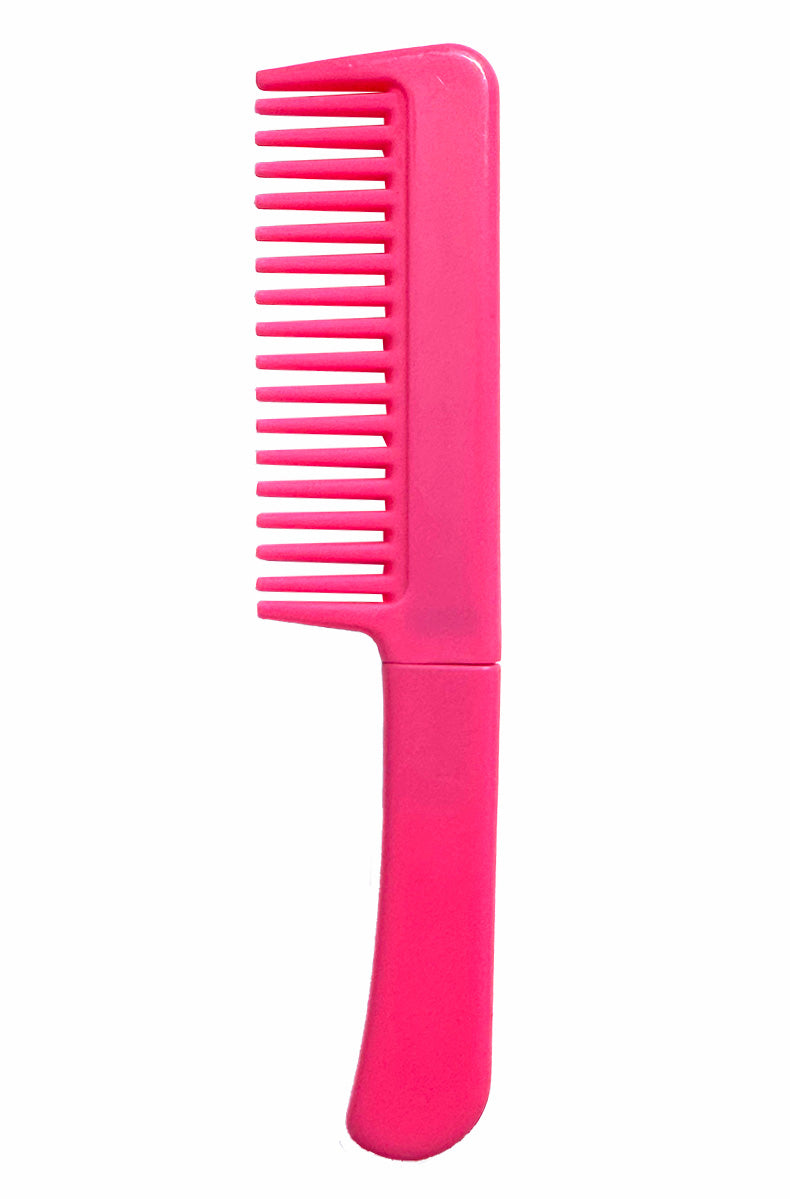 Pink plastic finish hidden blade comb detailed texture