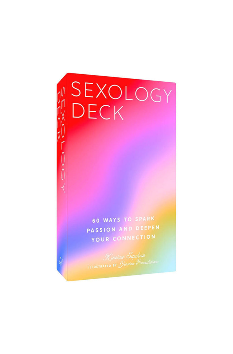 Sexology Deck 60-prompt couples card deck box with rainbow gradient art