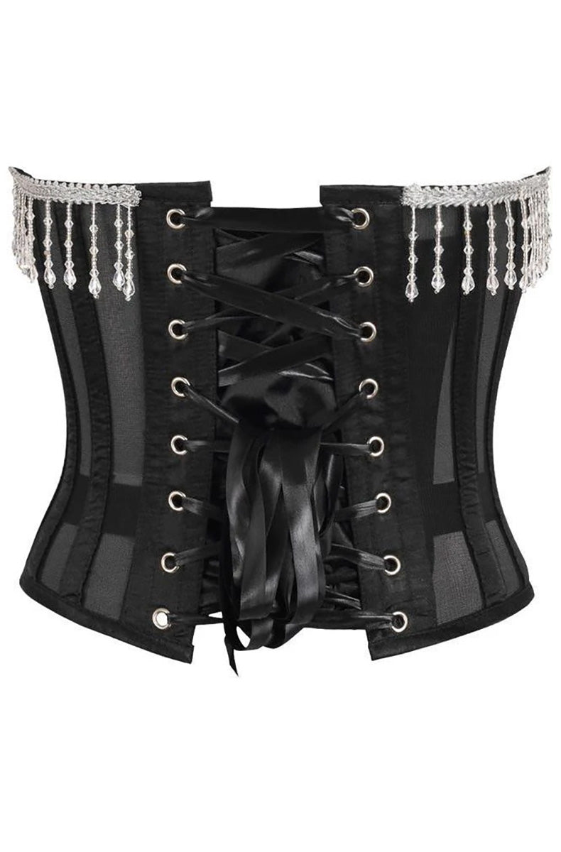 Festival corset gift idea trendy waist cincher with beaded fringe
