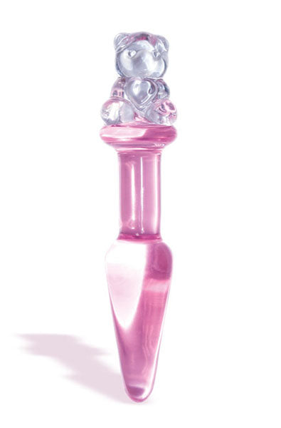 The 9's First Glass Teddy Love Butt Plug - Pink