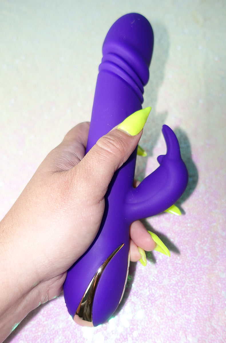 Alternate view of the premium jack rabbit signature silicone thrusting rabbit.