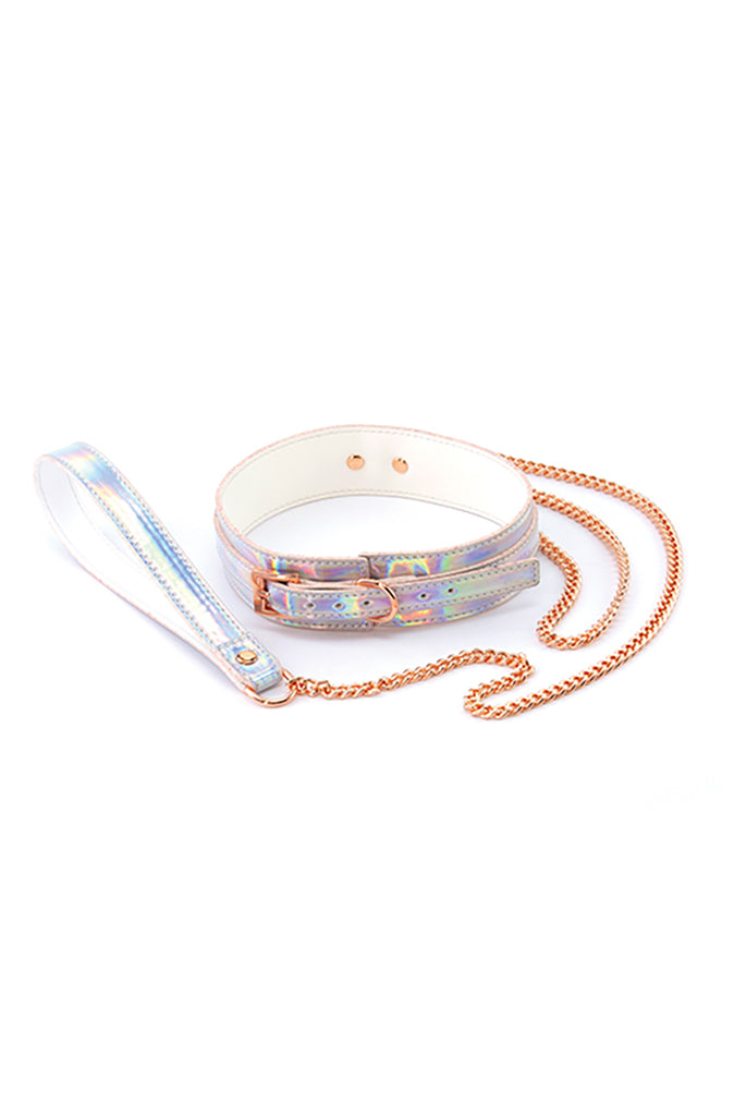 holographic bdsm collar and leash