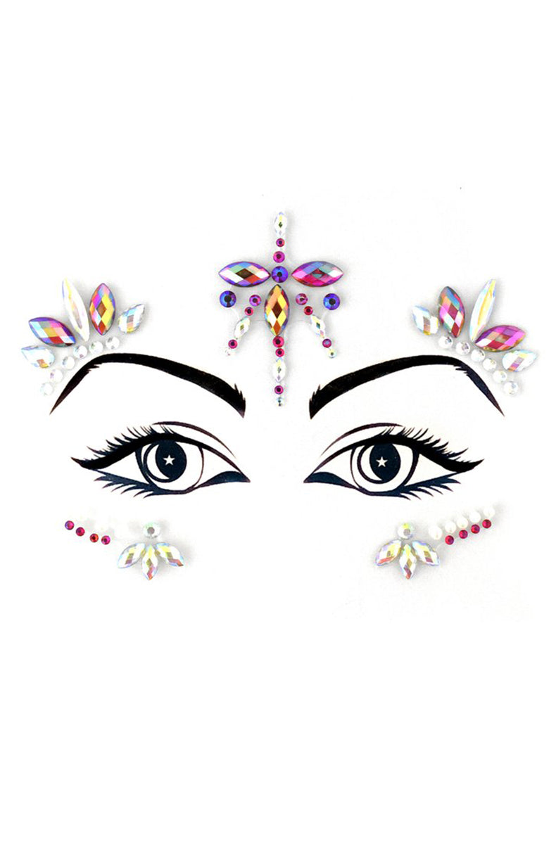Lunautics Cosmic Crystals in Tavi face-jewel sticker on a white background, showing Tavi-style rhinestone layout.