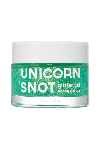 Unicorn Snot Glitter Gel in Green tube with holographic packaging, on a white background.
