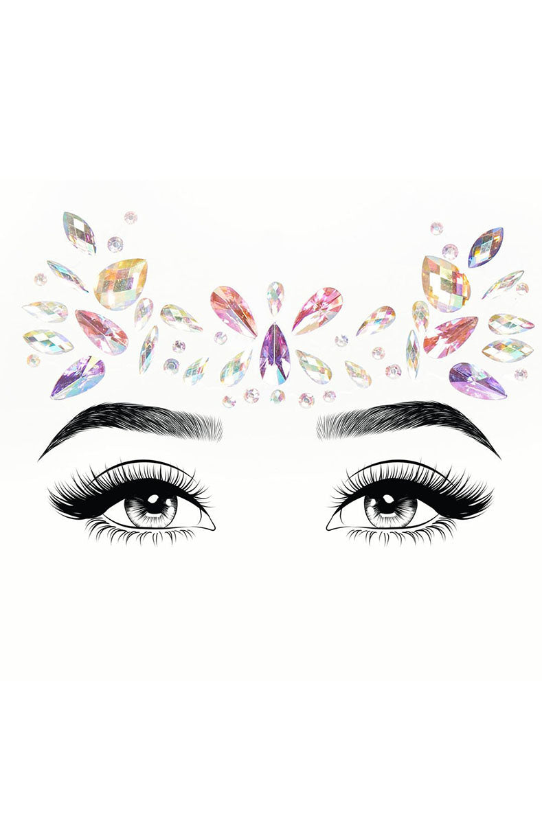Veda Crystal Face Jewels sticker sheet on a white background showing the Veda rhinestone layout.