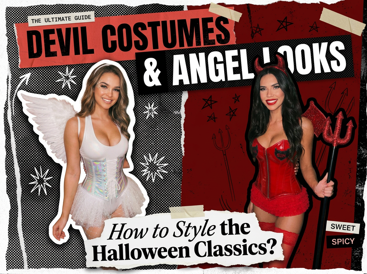 Sexy devil and angel Halloween costumes get the look blog cover
