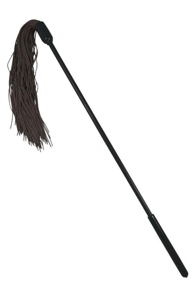 Slim handled tickler whip with a full head of fine silicone strands