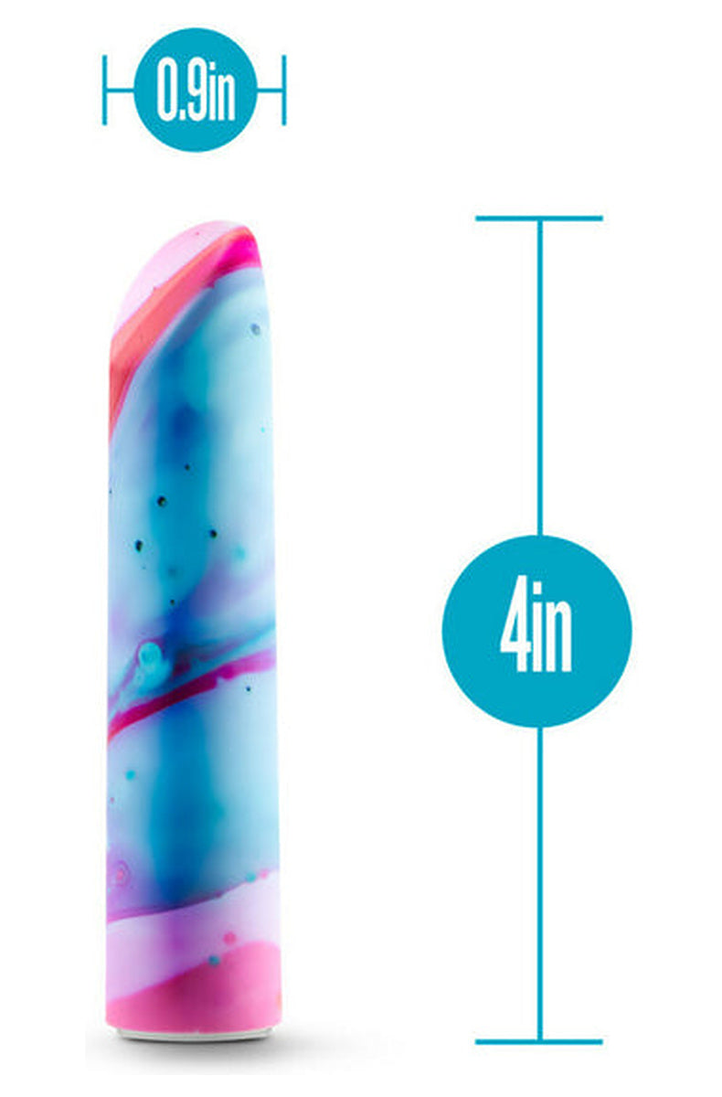 Size diagram for the Fascinate power bullet, 4 inches long and 0.9 inches wide.