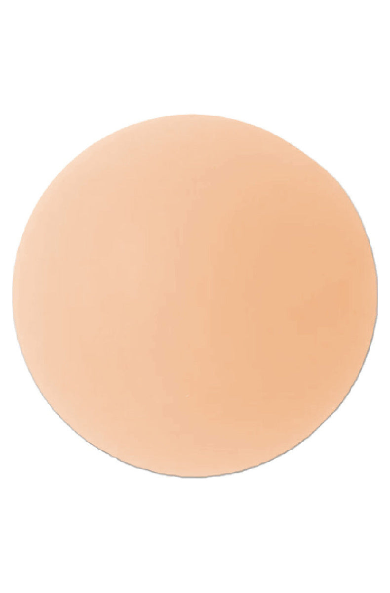 Single light tone round silicone nipple cover with a thin matte finish