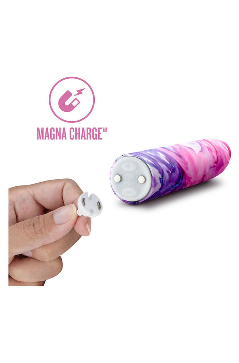 Magna Charge magnetic USB charger clipping onto the two contacts on the Entangle base.