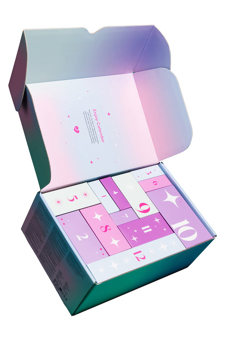 Open 24 day advent calendar showing the numbered pastel doors inside