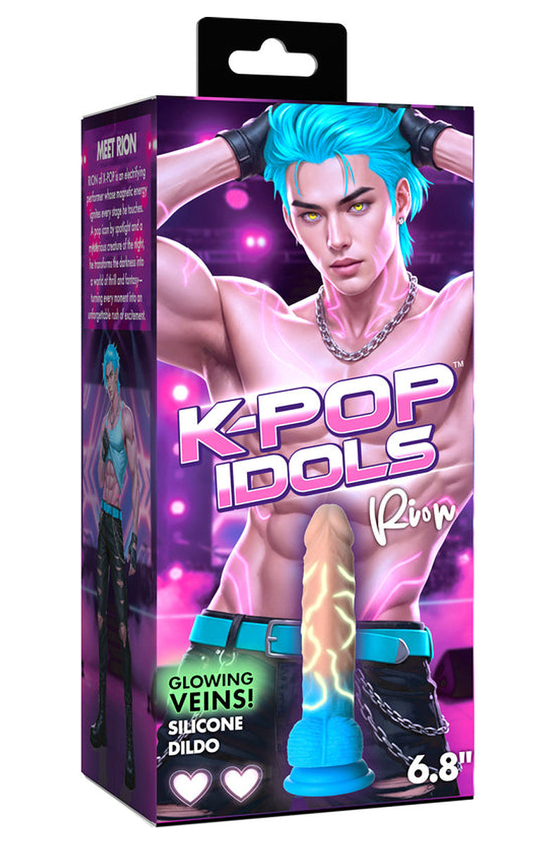 Blue K-pop idol dildo retail box, front