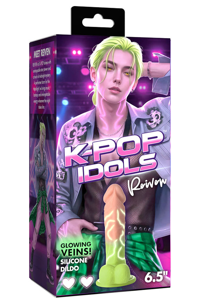 Lime green K-pop idol dildo retail box, front