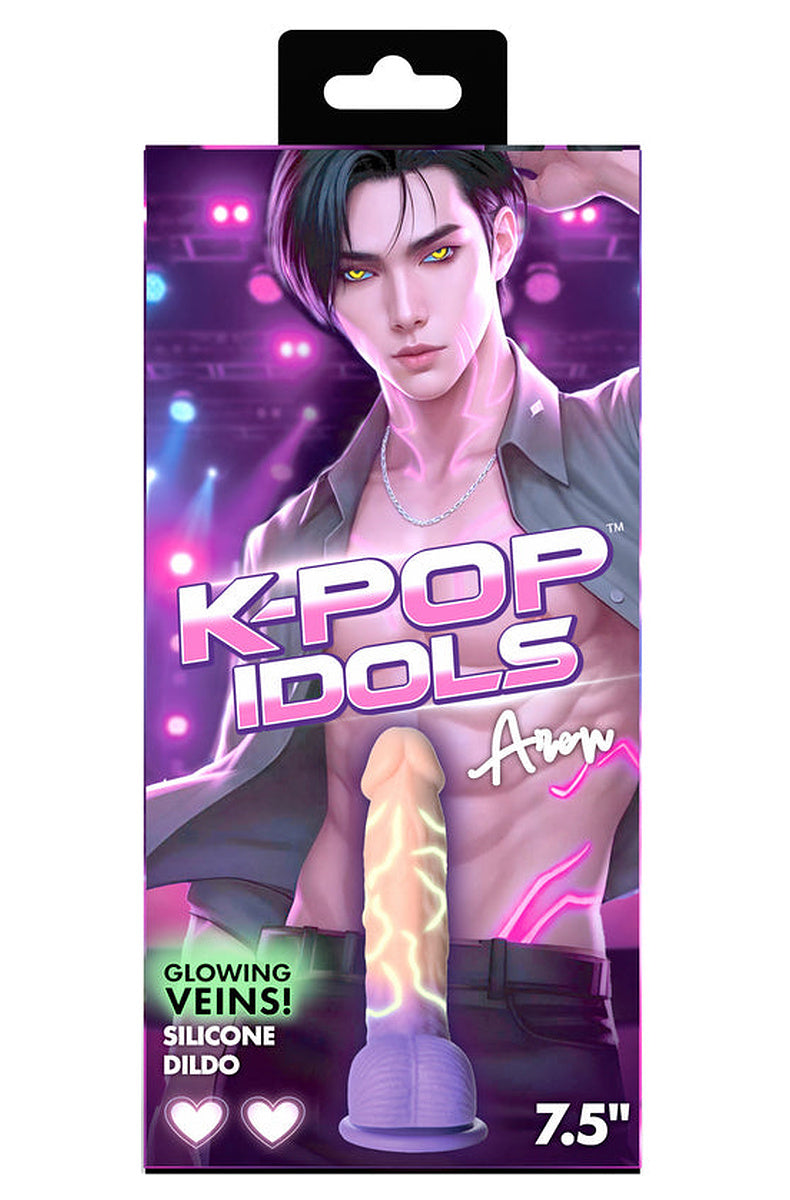 Purple K-pop idol dildo retail box, side angle