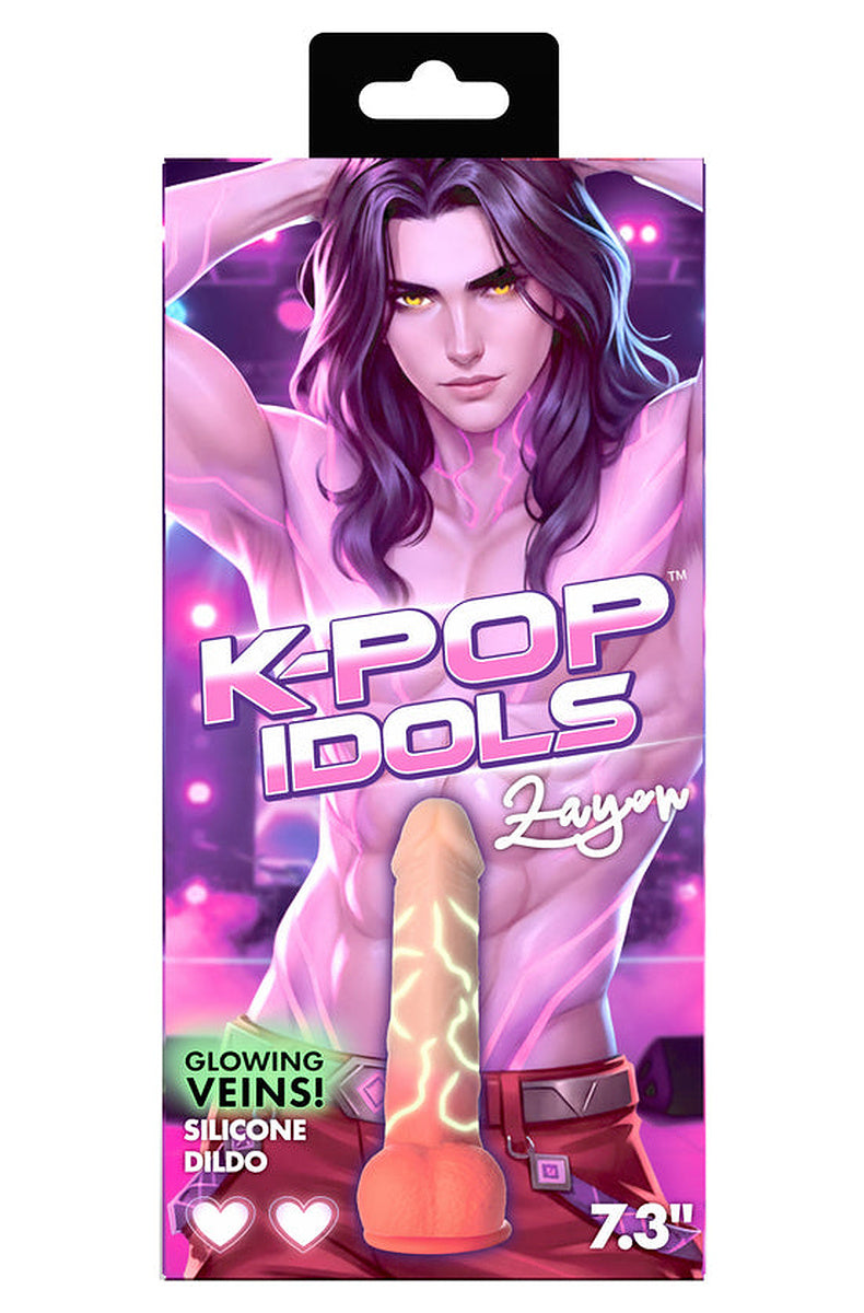 Red K-pop idol dildo retail box, side angle