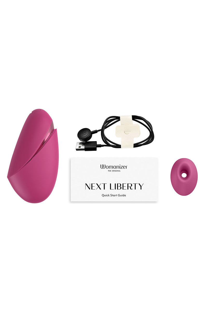 In the box: Next Liberty, USB charging cable, quick start guide and an extra stimulation head.