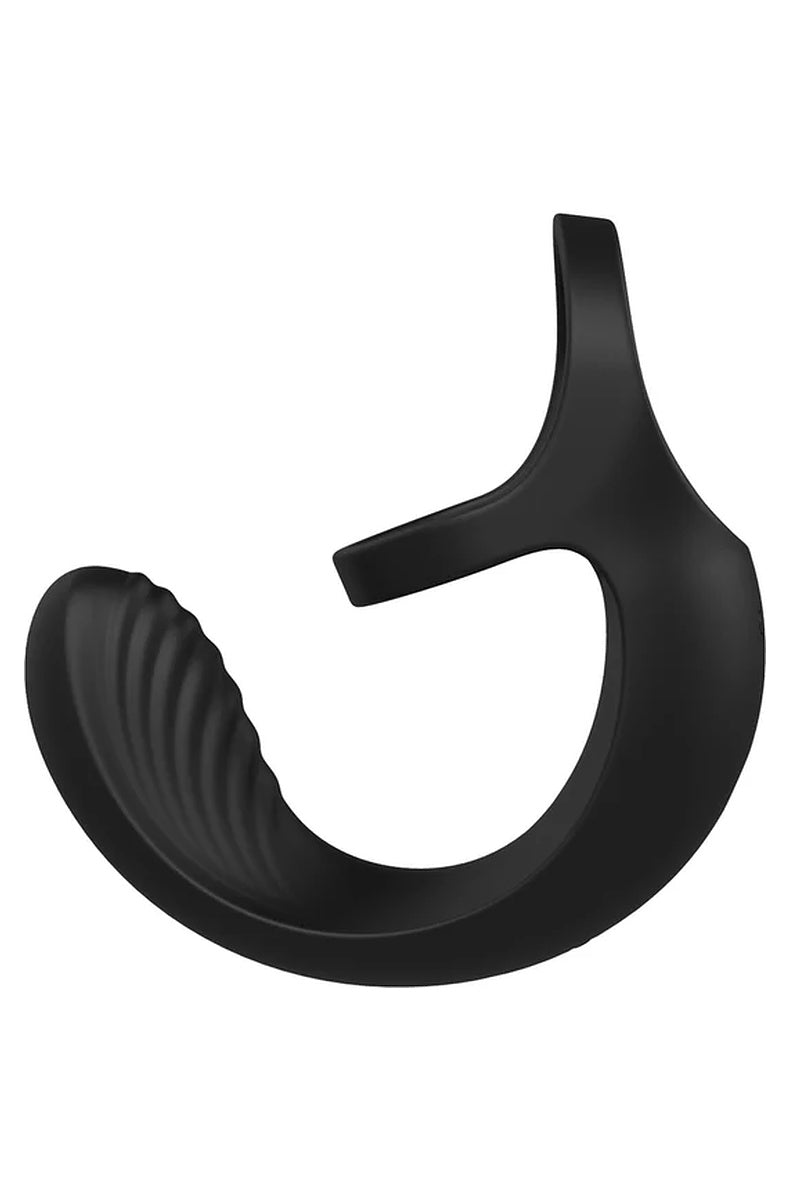 Ball Cradle cock ring in profile, showing the depth of the cradle from loop to motor