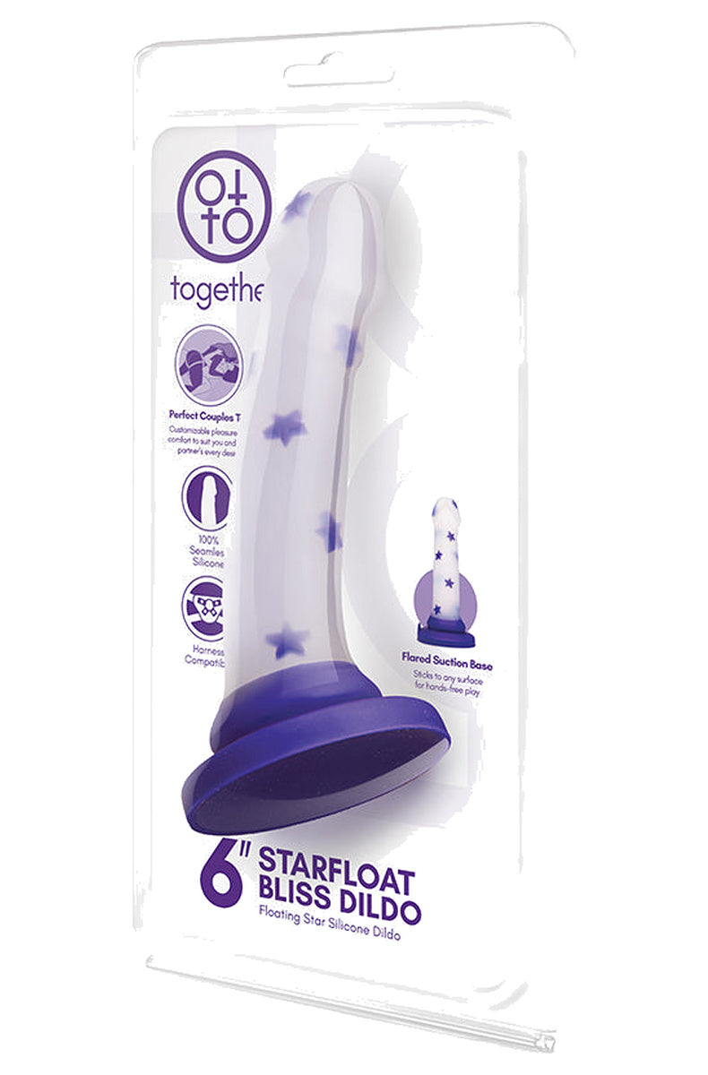 Purple star dildo in its retail packaging