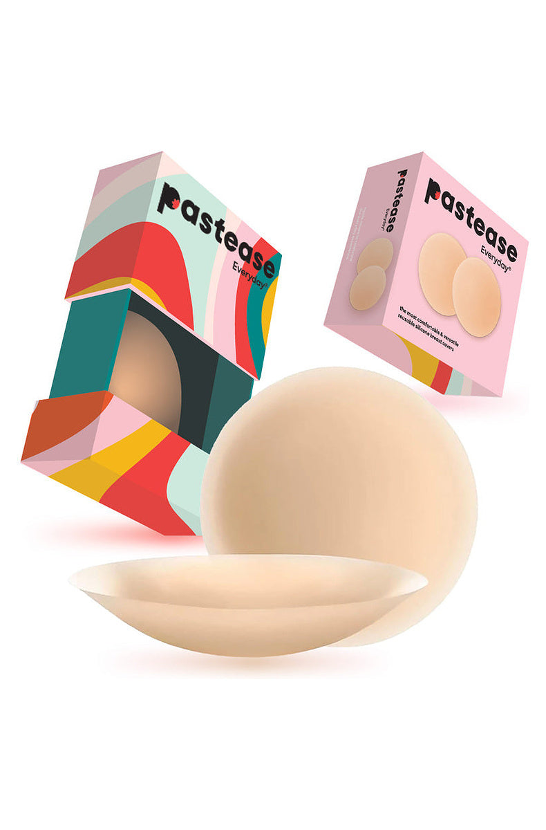 Round silicone nipple covers shown with the range packaging
