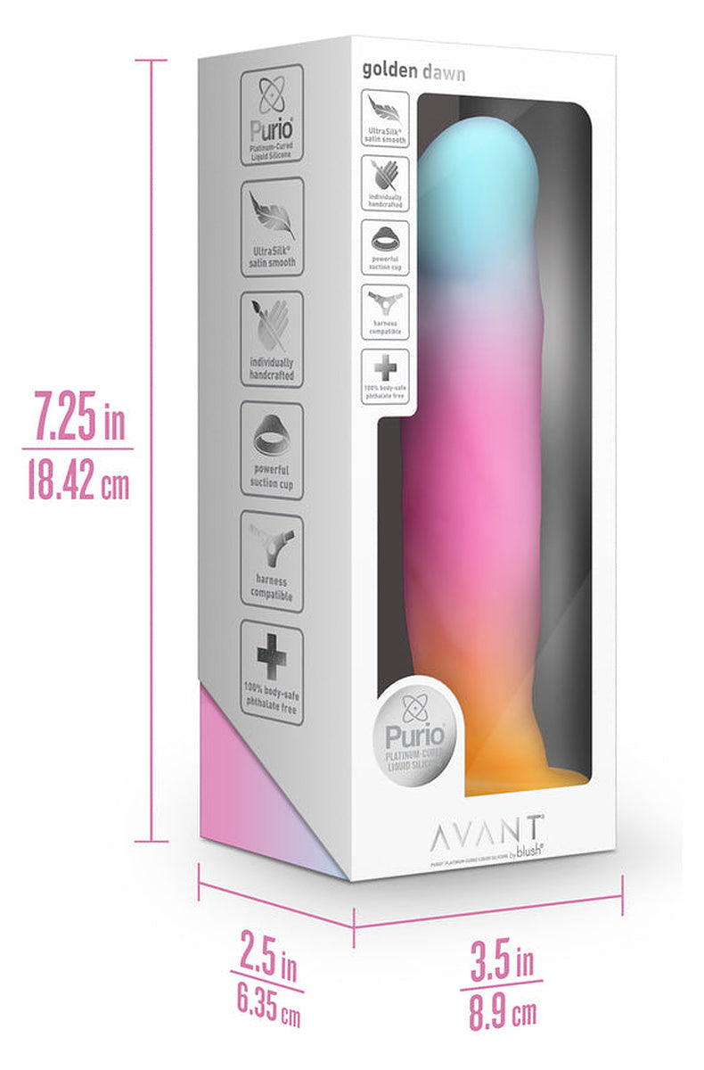 Aqua, pink and gold ombre dildo box dimensions