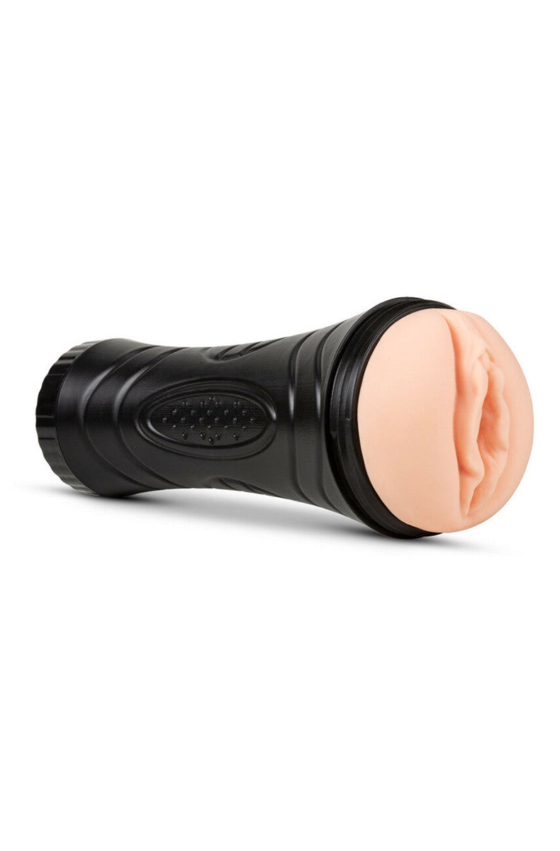 M for Men Torch stroker close-up of the beige X5 sleeve opening shaped like a realistic pussy.