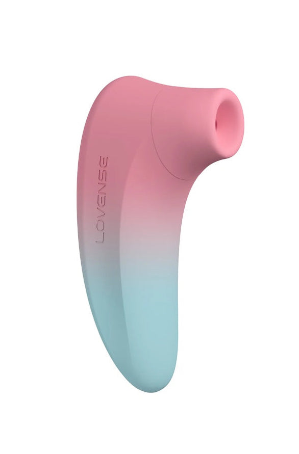 Side angle view showing pink suction opening and gradient coloring from pink top to blue base