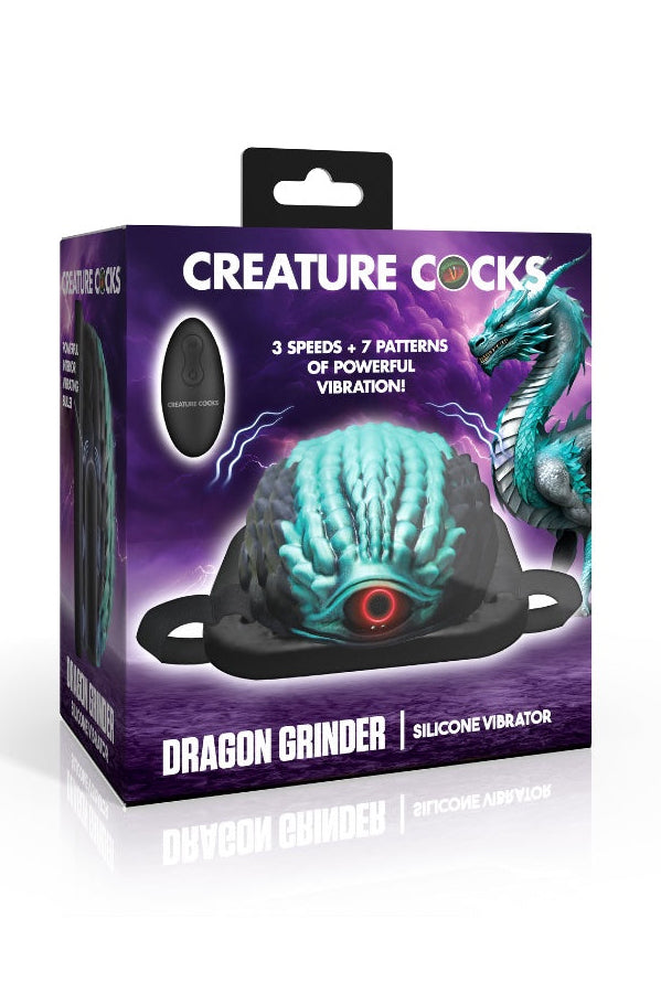 Product packaging showing purple box with dragon artwork and remote control