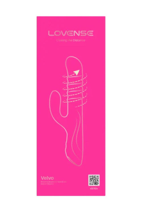 Front view of pink rabbit vibrator with textured shaft and curved external arm