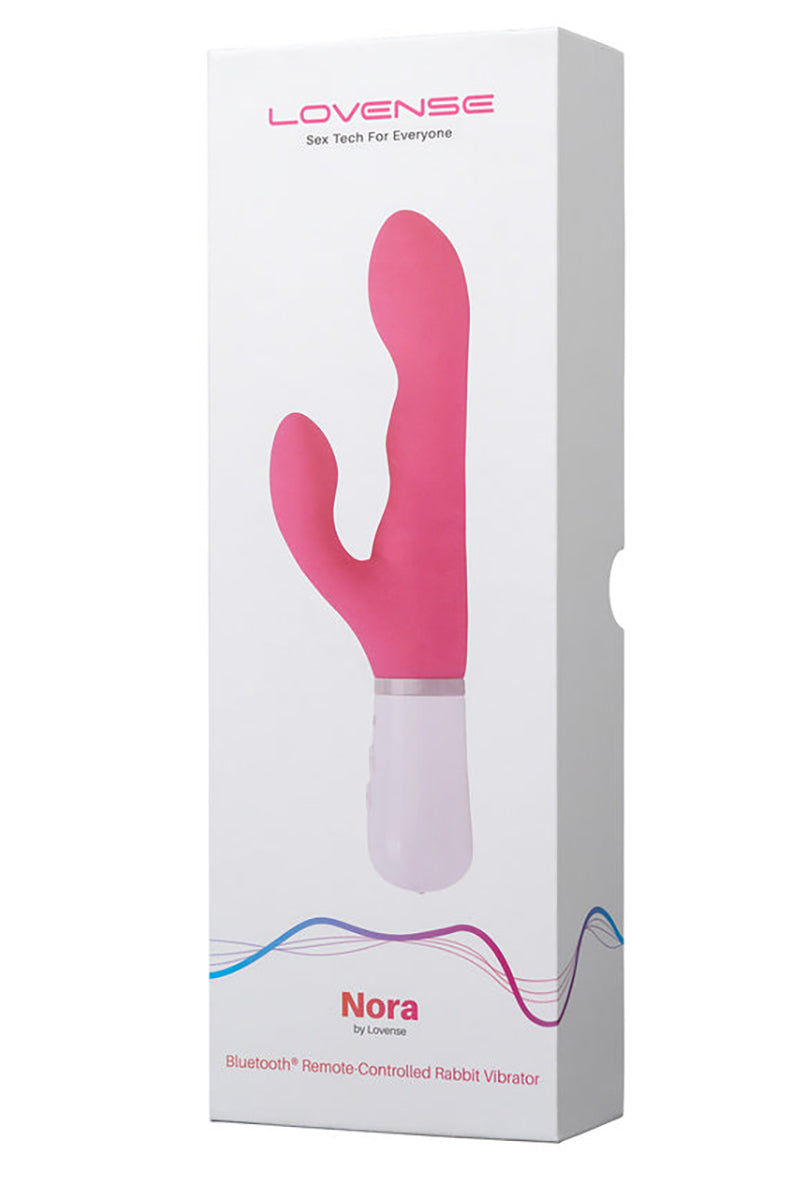 Lovense Nora handle close-up showing the white ABS base and control area.