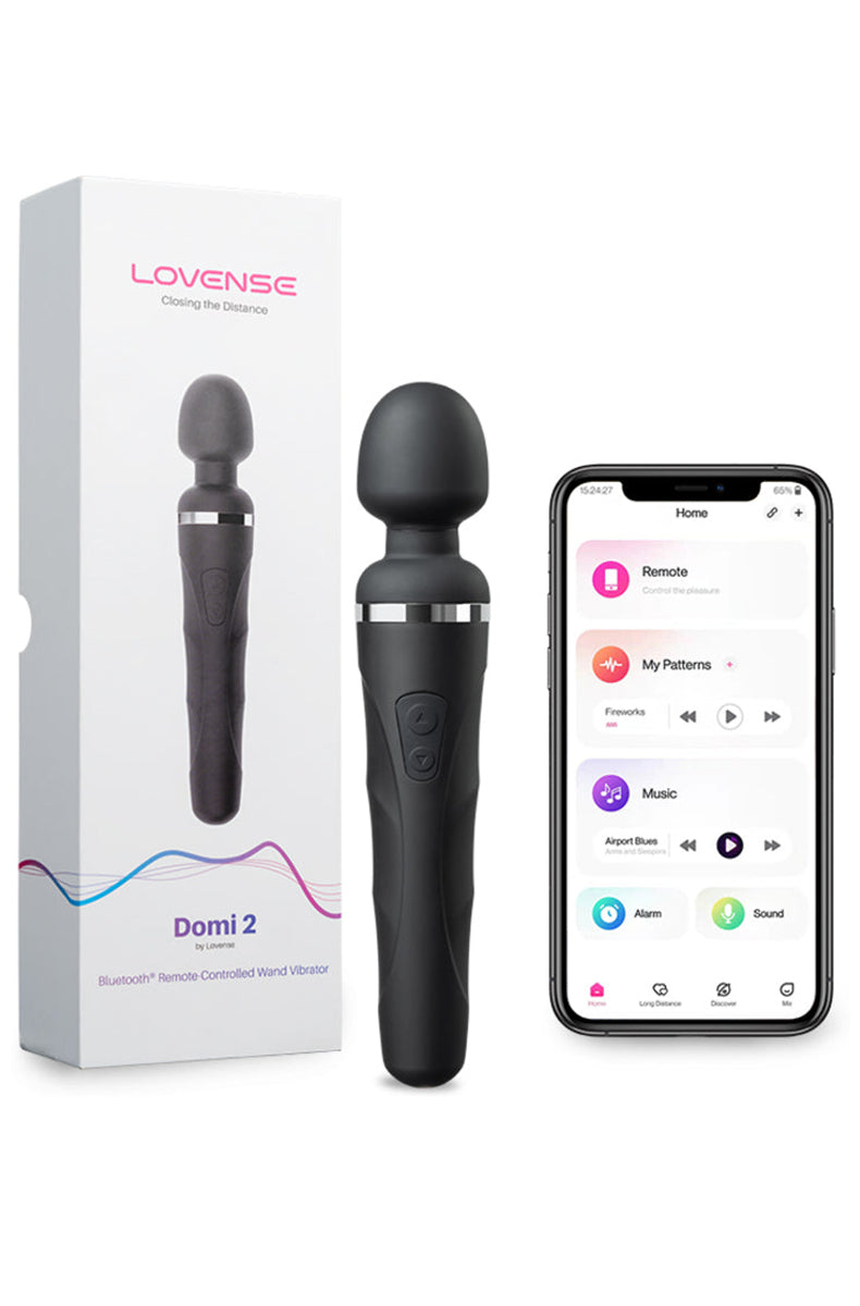 Lovense Domi 2 mini wand standing upright showing the proportions and overall length.