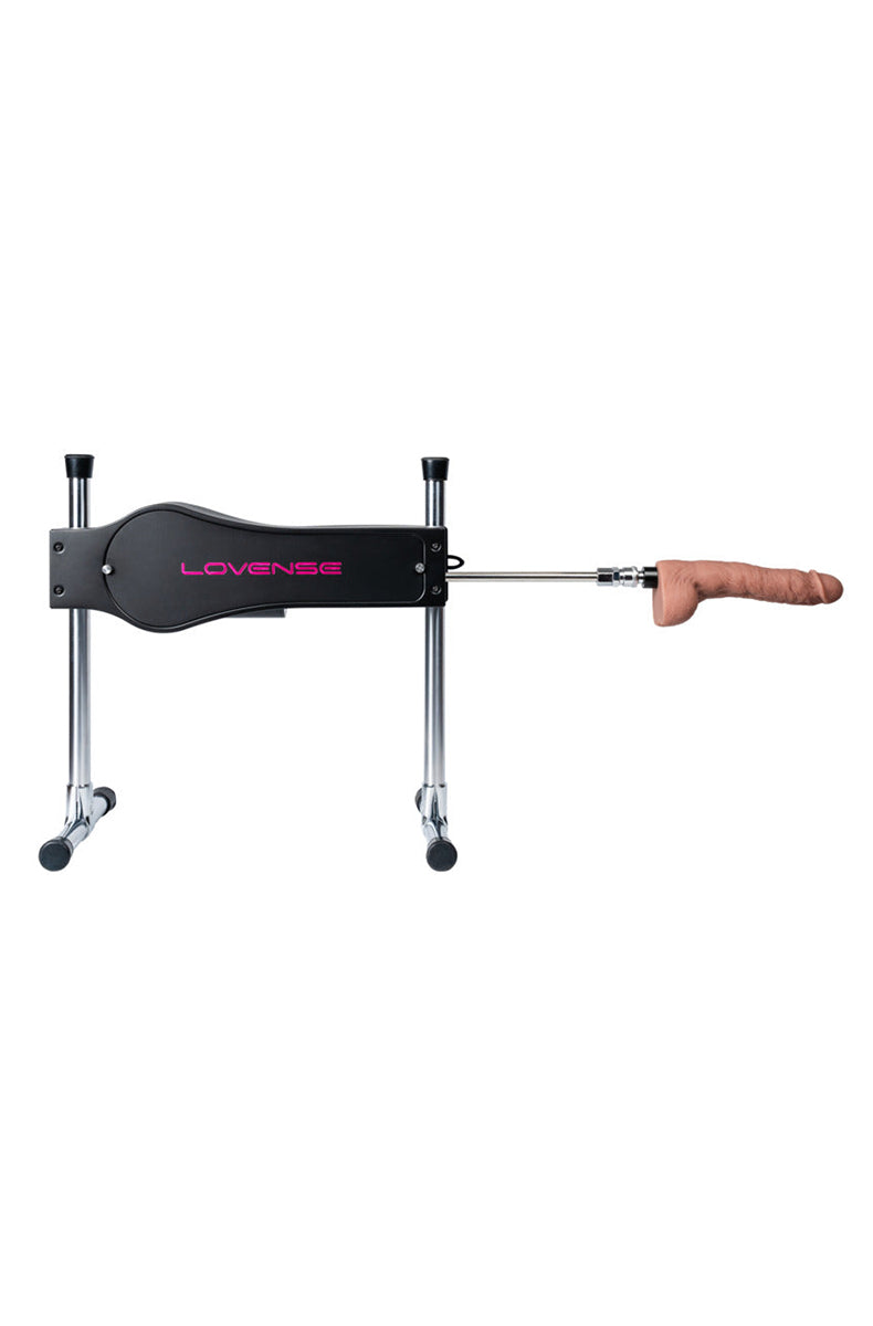 Lovense Sex Machine partially folded down for storage in the included discreet bag.