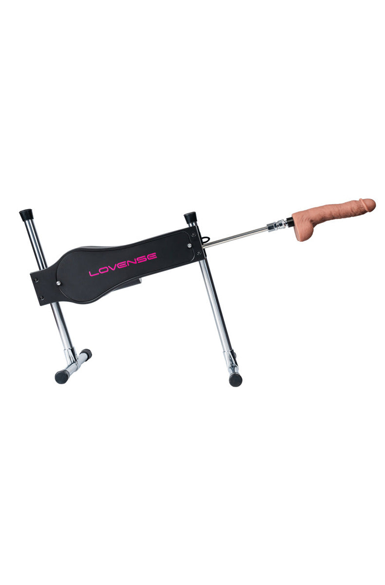 Lovense Sex Machine stand legs close-up showing the steel-tube construction and rubber feet.