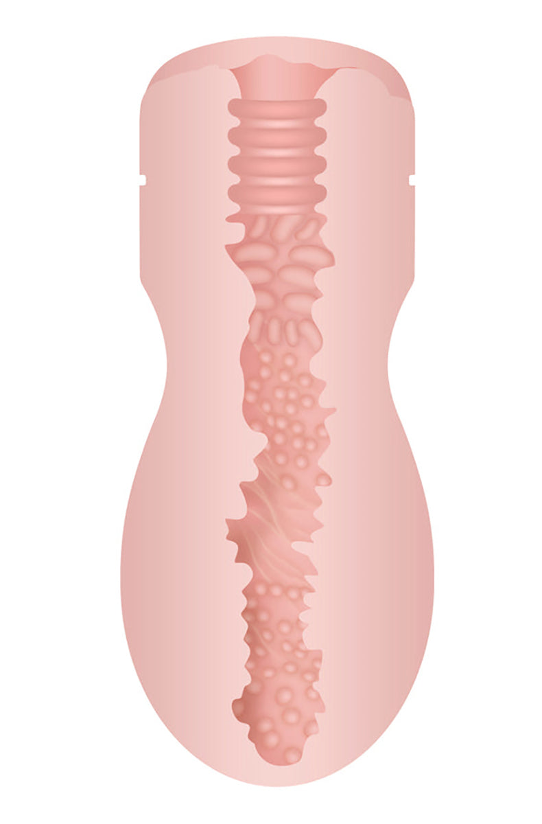Alternate view of the pop toss squeezable pussy stroker.