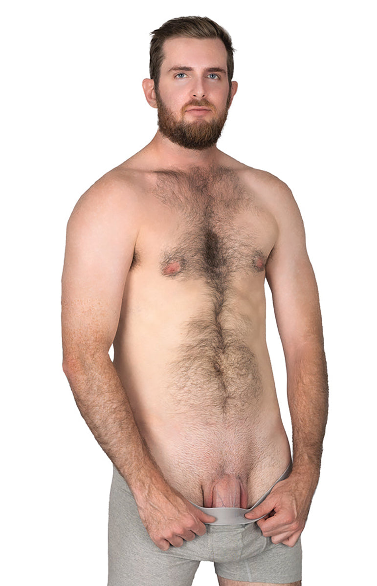 Angled view of the vanilla Girthmasterr ULTRASKYN dildo highlighting the dual-density shaft and head.