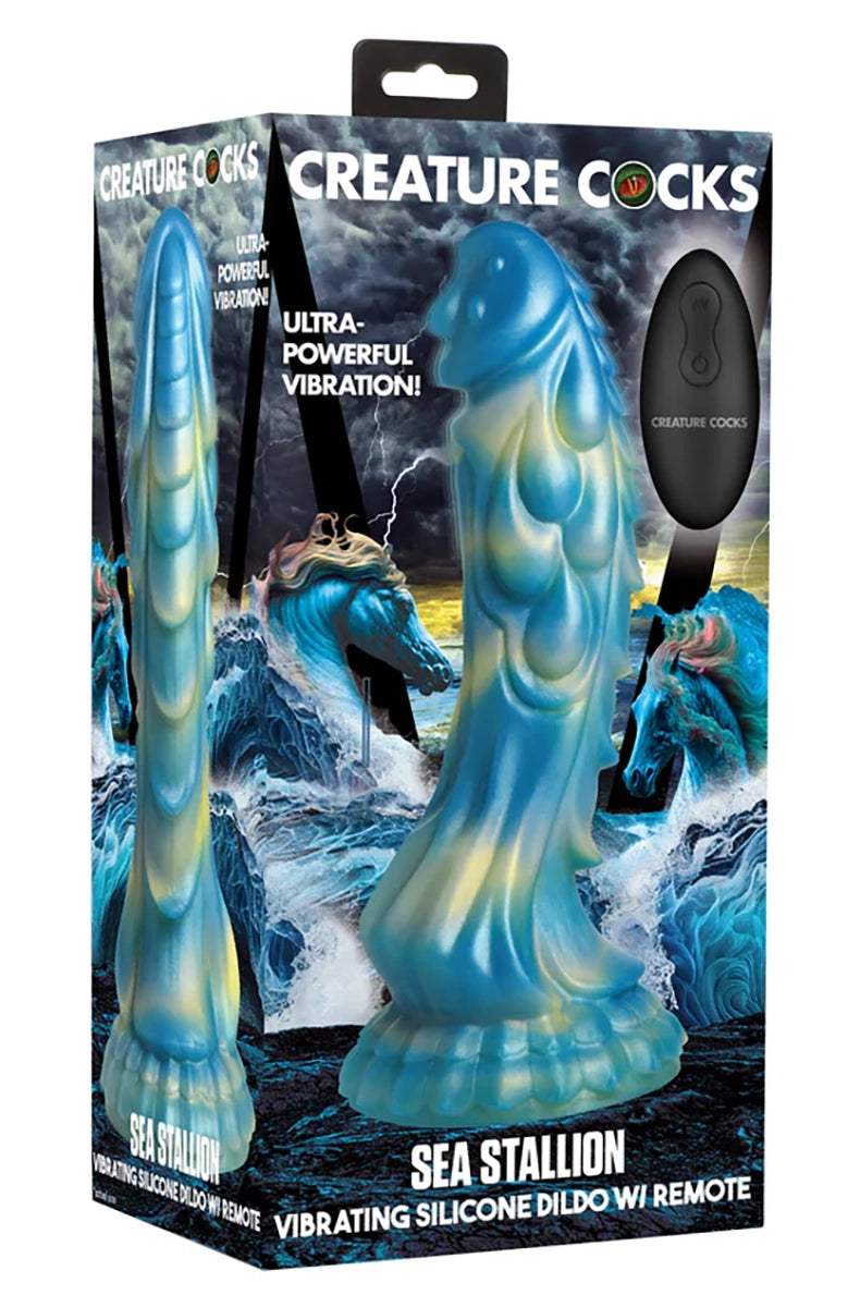 Creature Cocks Sea Stallion retail box with stormy seahorse artwork and product photo