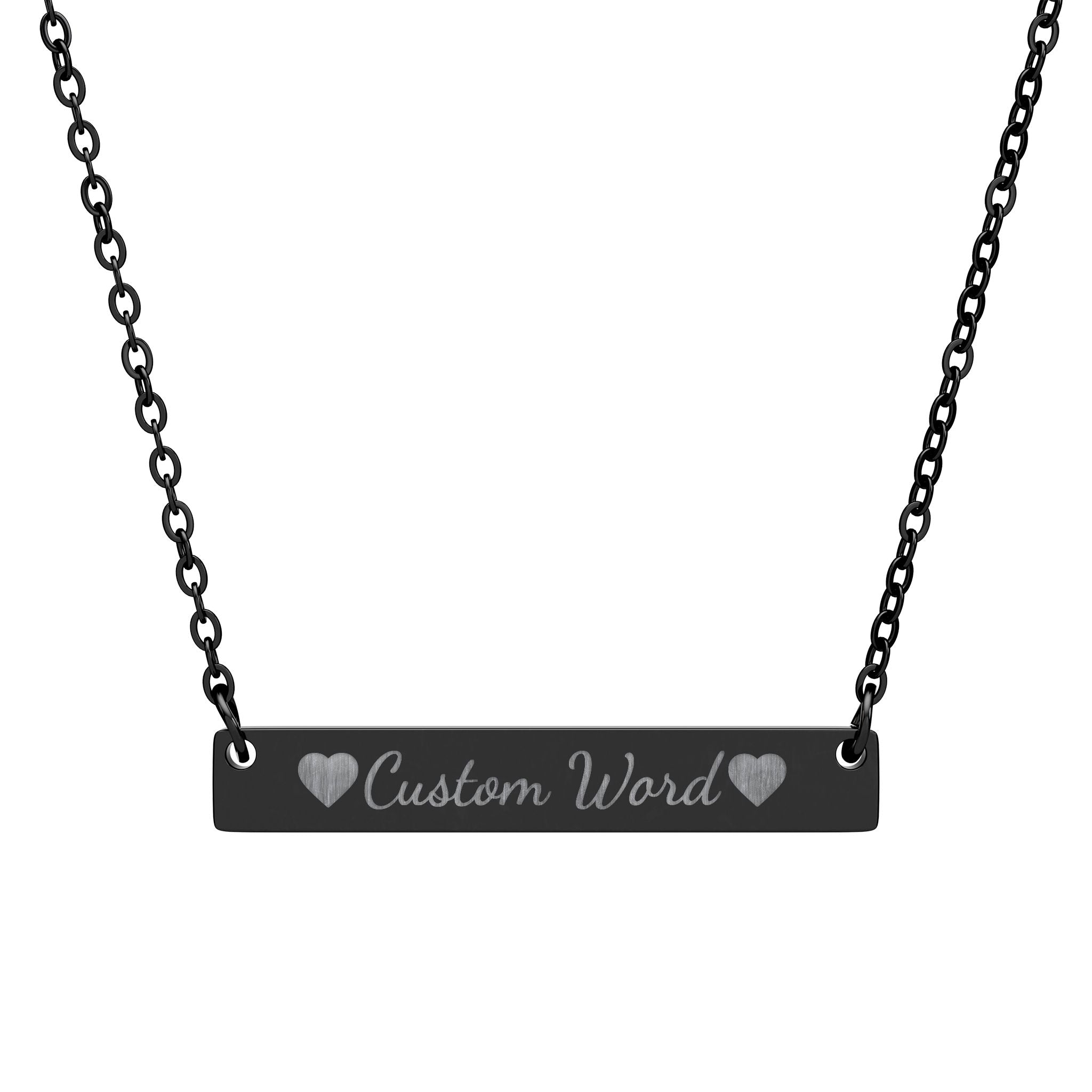 Custom Engraved Horizontal Bar Necklace