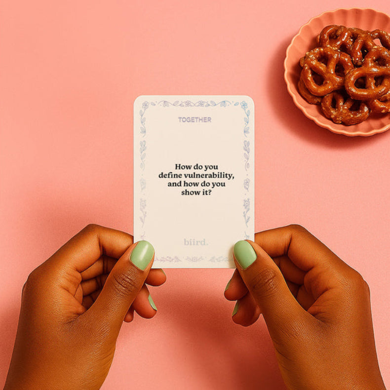 Biird Together couples card game cards in use