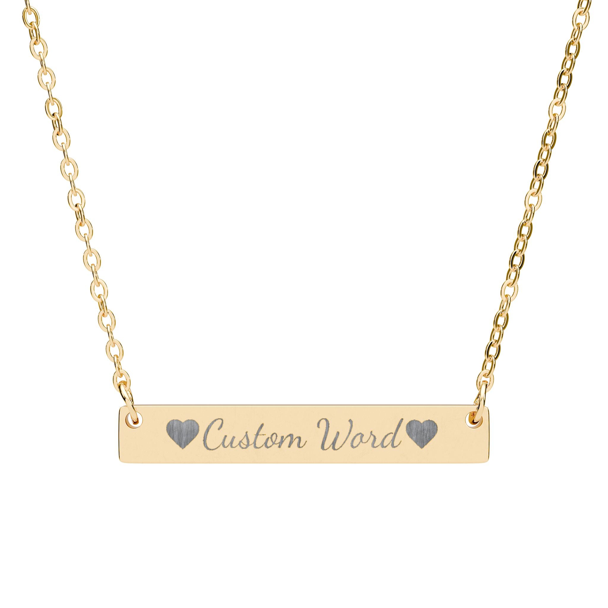 Custom Engraved Horizontal Bar Necklace