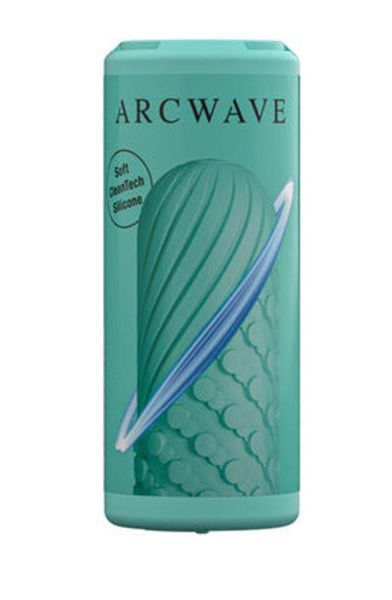 Back of the Arcwave Ghost packaging listing reversible design, CleanTech Silicone, reuse, and color mint