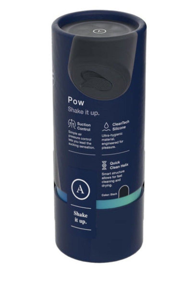 Arcwave Pow packaging showing features: suction control, CleanTech Silicone, and Quick Clean Helix
