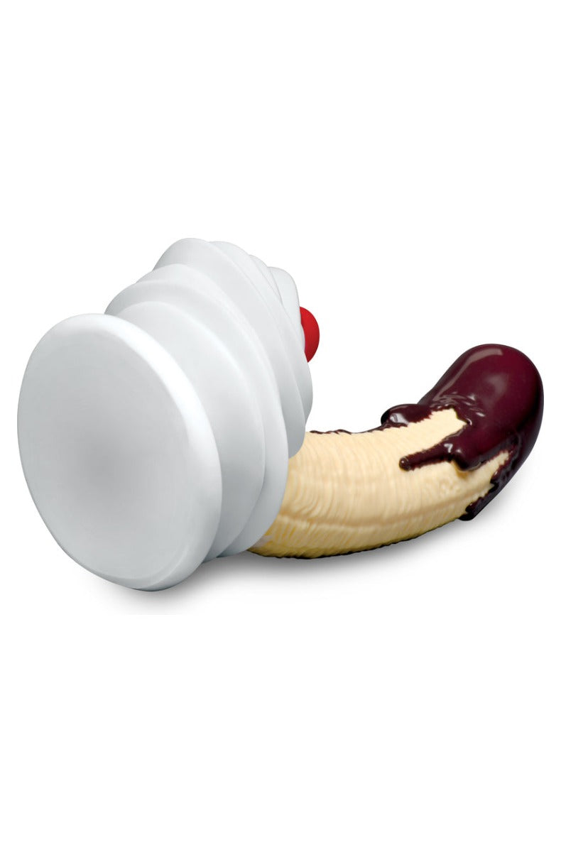 Angled view showing the width of the soft serve suction cup base