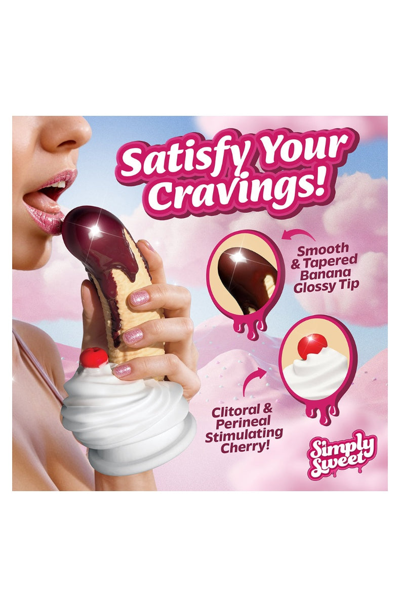 Feature card noting the smooth tapered tip and the clitoral and perineal stimulating cherry