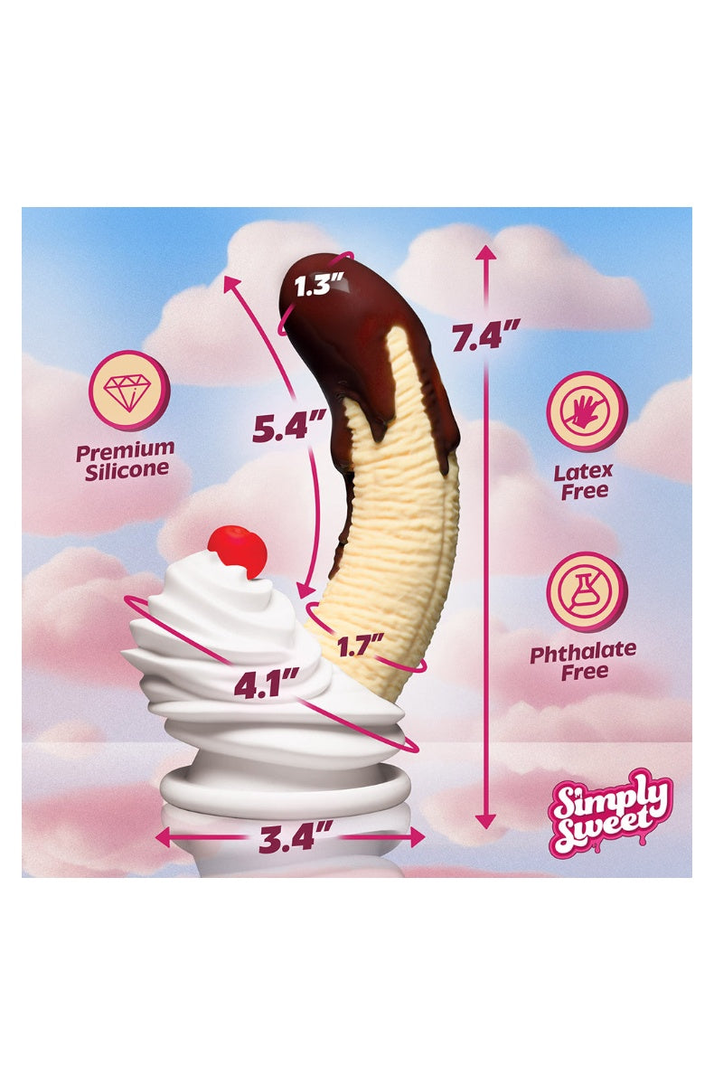Measurement card showing 7.4 inches overall, 5.4 inches insertable, 1.3 to 1.7 inch diameter and a 3.4 inch base