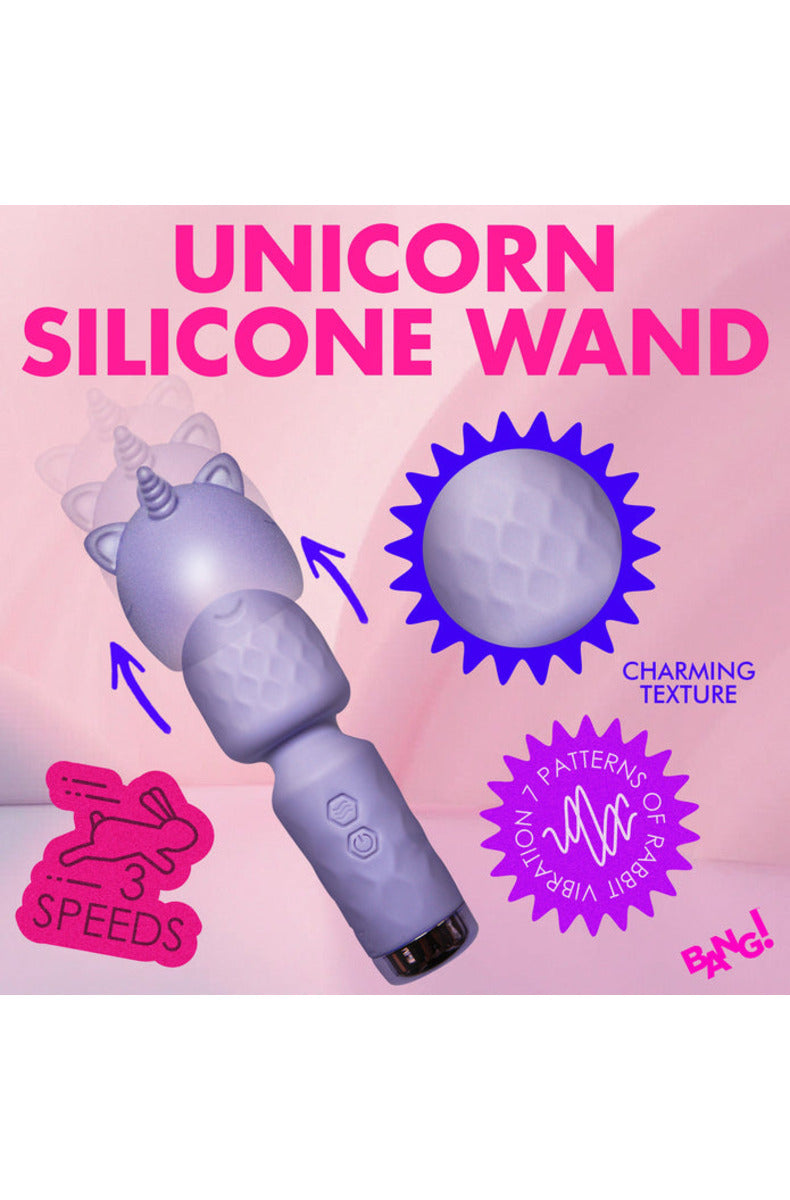 Bang! Unicorn wand with sleeve removed showing the textured head